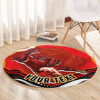Personalized Redcliffe Dolphins Round Carpet Aboriginal Dot Art - Dreamtime Rugby Mascot