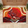 Personalized Redcliffe Dolphins Rubber Doormat Aboriginal Dot Art - Dreamtime Rugby Mascot