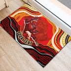 Personalized Redcliffe Dolphins Rubber Doormat Aboriginal Dot Art - Dreamtime Rugby Mascot