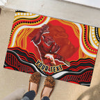 Personalized Redcliffe Dolphins Rubber Doormat Aboriginal Dot Art - Dreamtime Rugby Mascot