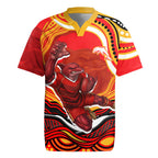 Personalized Redcliffe Dolphins Rugby Jersey Aboriginal Dot Art - Dreamtime Rugby Mascot
