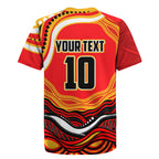 Personalized Redcliffe Dolphins Rugby Jersey Aboriginal Dot Art - Dreamtime Rugby Mascot