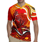 Personalized Redcliffe Dolphins Rugby Jersey Aboriginal Dot Art - Dreamtime Rugby Mascot