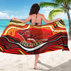Personalized Redcliffe Dolphins Sarong Aboriginal Dot Art - Dreamtime Rugby Mascot