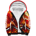 Personalized Redcliffe Dolphins Sherpa Hoodie Aboriginal Dot Art - Dreamtime Rugby Mascot