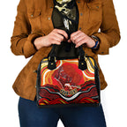 Personalized Redcliffe Dolphins Shoulder Handbag Aboriginal Dot Art - Dreamtime Rugby Mascot