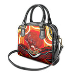 Personalized Redcliffe Dolphins Shoulder Handbag Aboriginal Dot Art - Dreamtime Rugby Mascot