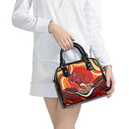 Personalized Redcliffe Dolphins Shoulder Handbag Aboriginal Dot Art - Dreamtime Rugby Mascot