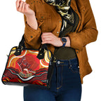 Personalized Redcliffe Dolphins Shoulder Handbag Aboriginal Dot Art - Dreamtime Rugby Mascot