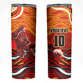 Personalized Redcliffe Dolphins Skinny Tumbler Aboriginal Dot Art - Dreamtime Rugby Mascot