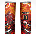 Personalized Redcliffe Dolphins Skinny Tumbler Aboriginal Dot Art - Dreamtime Rugby Mascot