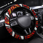 Redcliffe Dolphins Steering Wheel Cover Aboriginal Dot Art - Dreamtime Rugby Mascot