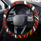 Redcliffe Dolphins Steering Wheel Cover Aboriginal Dot Art - Dreamtime Rugby Mascot