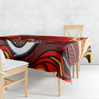 Personalized Redcliffe Dolphins Tablecloth Aboriginal Dot Art - Dreamtime Rugby Mascot