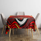 Personalized Redcliffe Dolphins Tablecloth Aboriginal Dot Art - Dreamtime Rugby Mascot