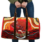 Personalized Redcliffe Dolphins Travel Bag Aboriginal Dot Art - Dreamtime Rugby Mascot