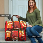 Personalized Redcliffe Dolphins Travel Bag Aboriginal Dot Art - Dreamtime Rugby Mascot