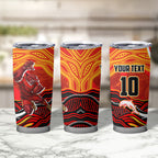 Personalized Redcliffe Dolphins Tumbler Cup Aboriginal Dot Art - Dreamtime Rugby Mascot