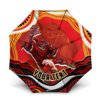 Personalized Redcliffe Dolphins Umbrella Aboriginal Dot Art - Dreamtime Rugby Mascot
