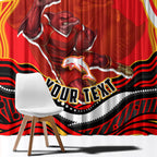 Personalized Redcliffe Dolphins Window Curtain Aboriginal Dot Art - Dreamtime Rugby Mascot