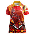 Personalized Redcliffe Dolphins Women Polo Shirt Aboriginal Dot Art - Dreamtime Rugby Mascot
