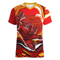 Personalized Redcliffe Dolphins Women V-Neck T-Shirt Aboriginal Dot Art - Dreamtime Rugby Mascot