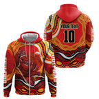 Personalized Redcliffe Dolphins Zip Hoodie Aboriginal Dot Art - Dreamtime Rugby Mascot