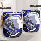 Personalized Canterbury Bankstown Bulldogs Laundry Basket Aboriginal Dot Art - Dreamtime Rugby Mascot