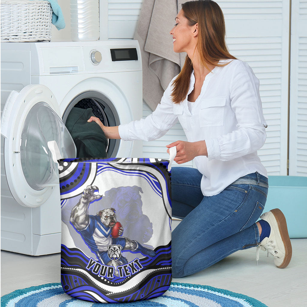 Personalized Canterbury Bankstown Bulldogs Laundry Basket Aboriginal Dot Art - Dreamtime Rugby Mascot