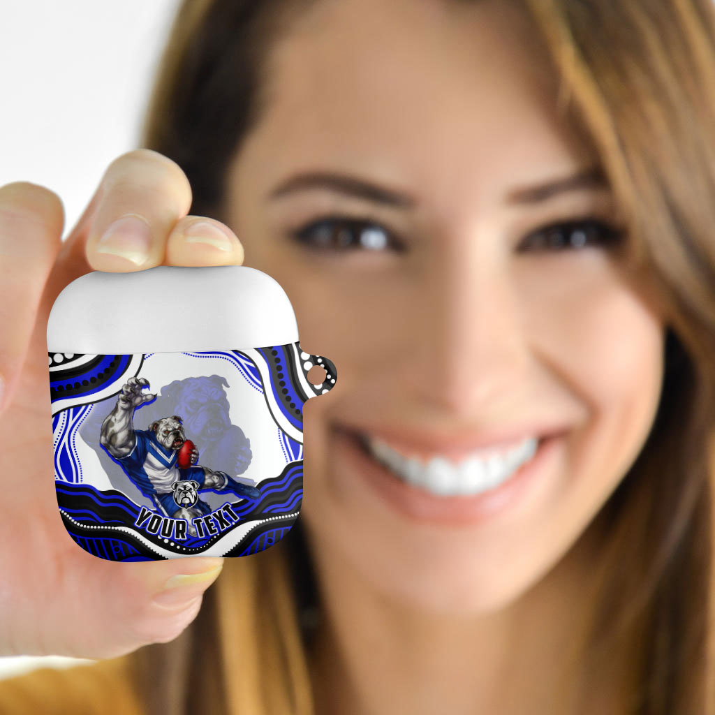 Personalized Canterbury Bankstown Bulldogs AirPods Case Aboriginal Dot Art - Dreamtime Rugby Mascot