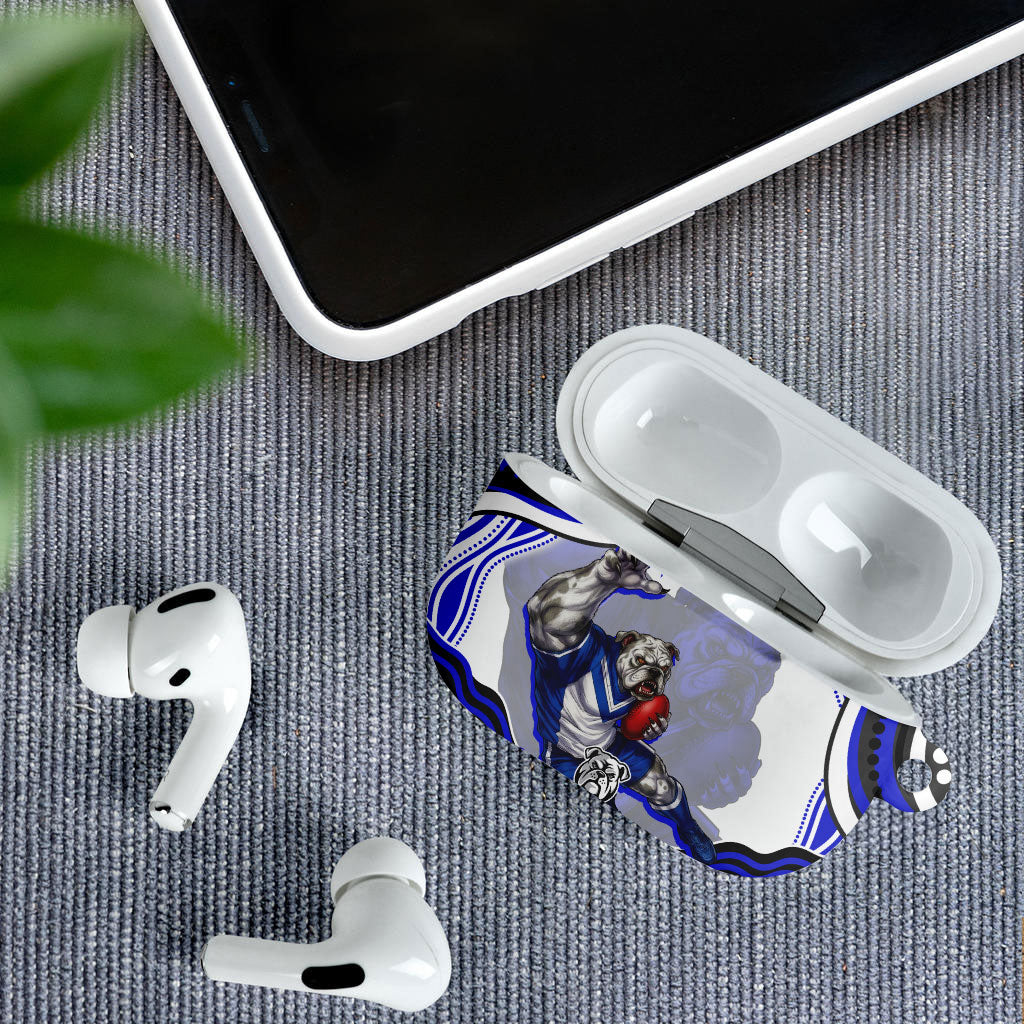 Personalized Canterbury Bankstown Bulldogs AirPods Case Aboriginal Dot Art - Dreamtime Rugby Mascot