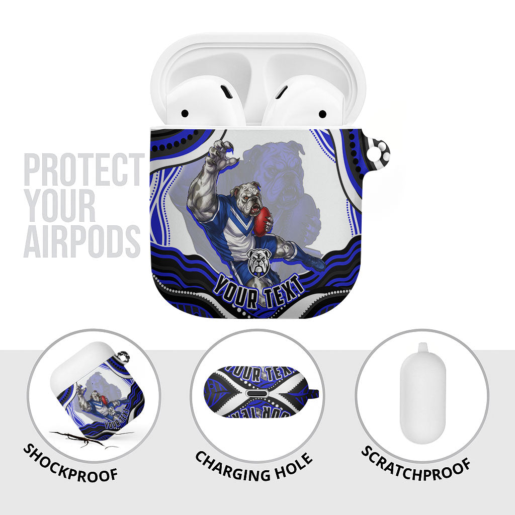 Personalized Canterbury Bankstown Bulldogs AirPods Case Aboriginal Dot Art - Dreamtime Rugby Mascot