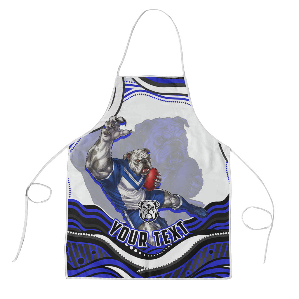 Personalized Canterbury Bankstown Bulldogs Apron Aboriginal Dot Art - Dreamtime Rugby Mascot