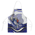 Personalized Canterbury Bankstown Bulldogs Apron Aboriginal Dot Art - Dreamtime Rugby Mascot