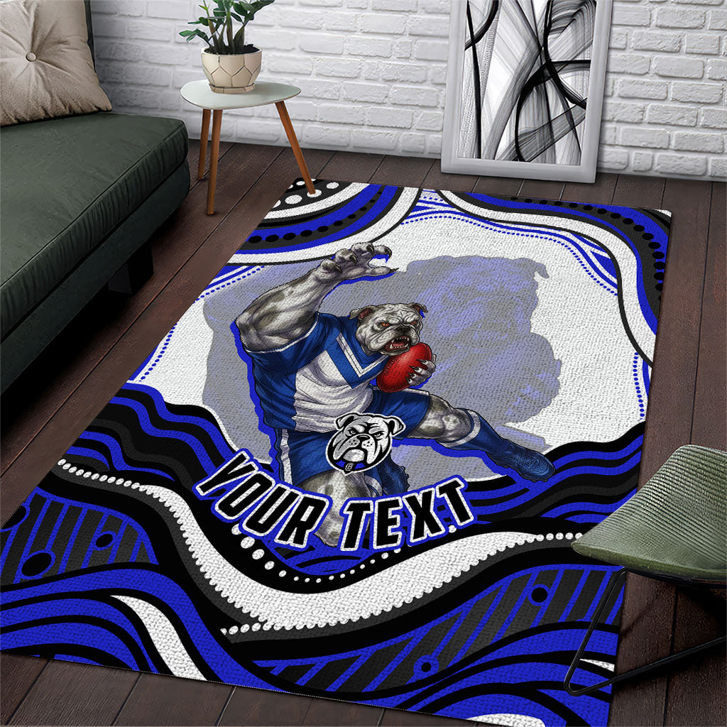 Personalized Canterbury Bankstown Bulldogs Area Rug Aboriginal Dot Art - Dreamtime Rugby Mascot