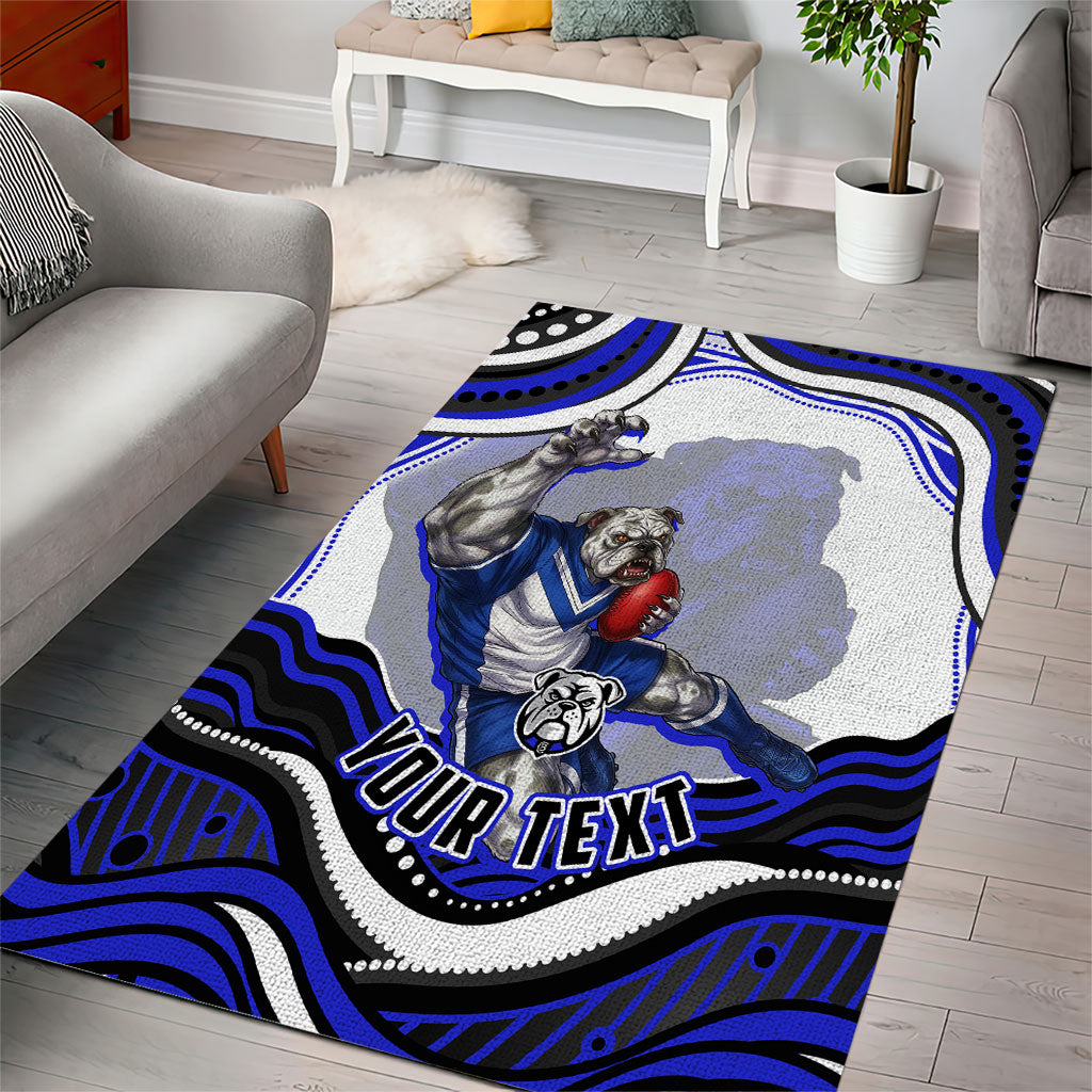 Personalized Canterbury Bankstown Bulldogs Area Rug Aboriginal Dot Art - Dreamtime Rugby Mascot