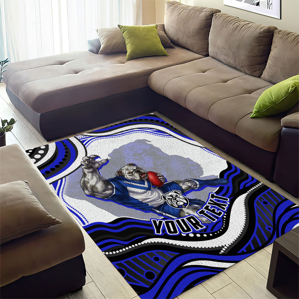 Personalized Canterbury Bankstown Bulldogs Area Rug Aboriginal Dot Art - Dreamtime Rugby Mascot