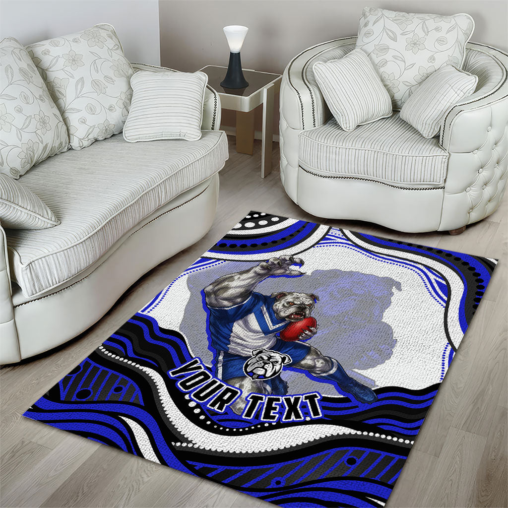 Personalized Canterbury Bankstown Bulldogs Area Rug Aboriginal Dot Art - Dreamtime Rugby Mascot