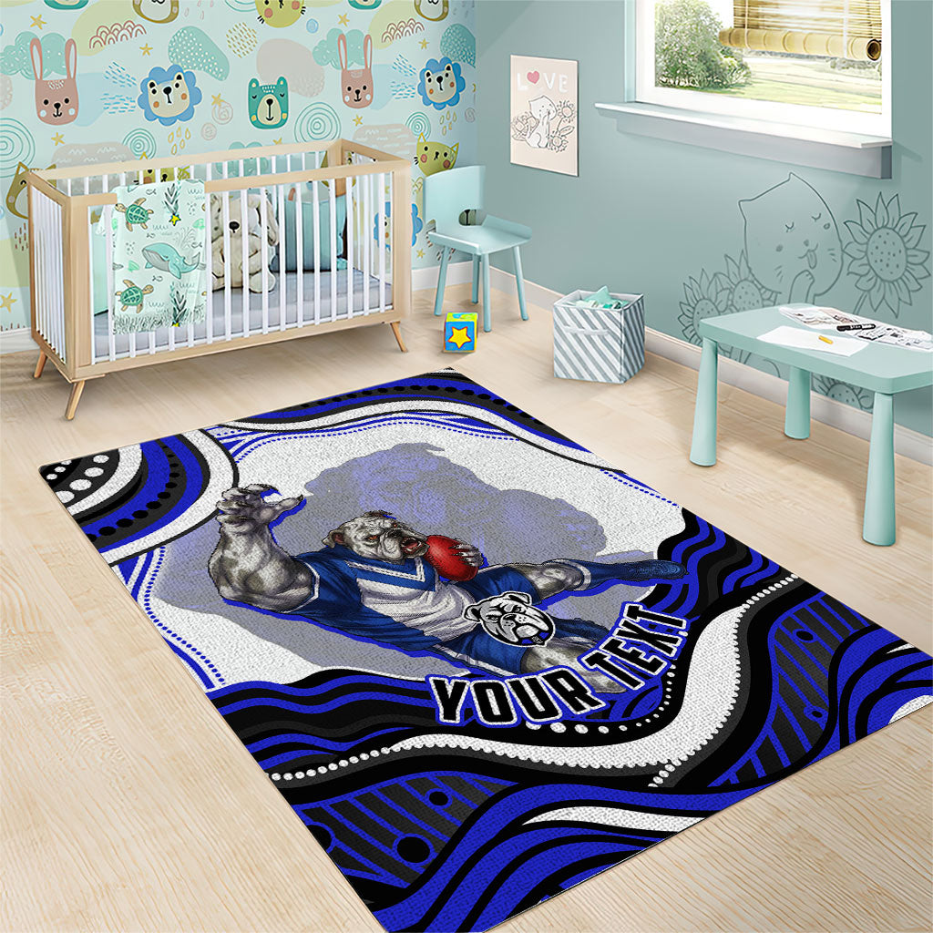 Personalized Canterbury Bankstown Bulldogs Area Rug Aboriginal Dot Art - Dreamtime Rugby Mascot