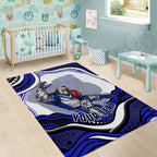 Personalized Canterbury Bankstown Bulldogs Area Rug Aboriginal Dot Art - Dreamtime Rugby Mascot