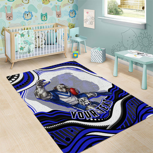 Personalized Canterbury Bankstown Bulldogs Area Rug Aboriginal Dot Art - Dreamtime Rugby Mascot