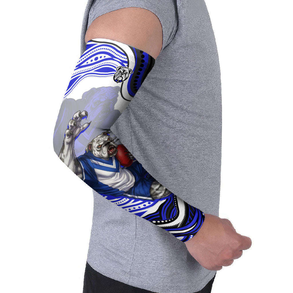 Personalized Canterbury Bankstown Bulldogs Arm Sleeves Aboriginal Dot Art - Dreamtime Rugby Mascot