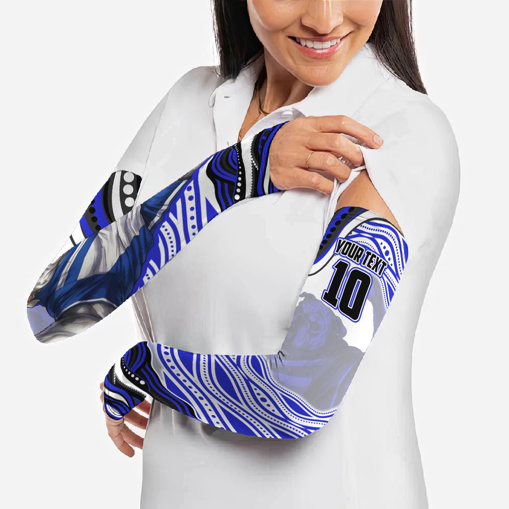 Personalized Canterbury Bankstown Bulldogs Arm Sleeves Aboriginal Dot Art - Dreamtime Rugby Mascot