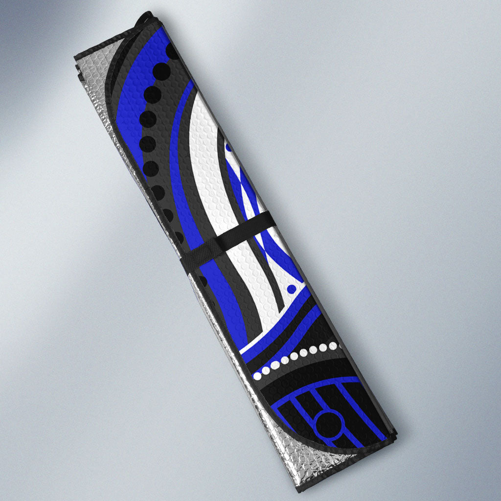 Personalized Canterbury Bankstown Bulldogs Auto Sun Shade Aboriginal Dot Art - Dreamtime Rugby Mascot
