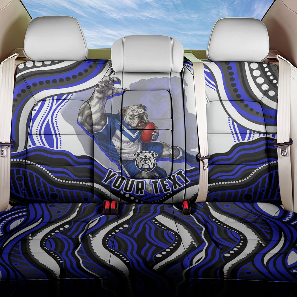 Personalized Canterbury Bankstown Bulldogs Back Car Seat Cover Aboriginal Dot Art - Dreamtime Rugby Mascot