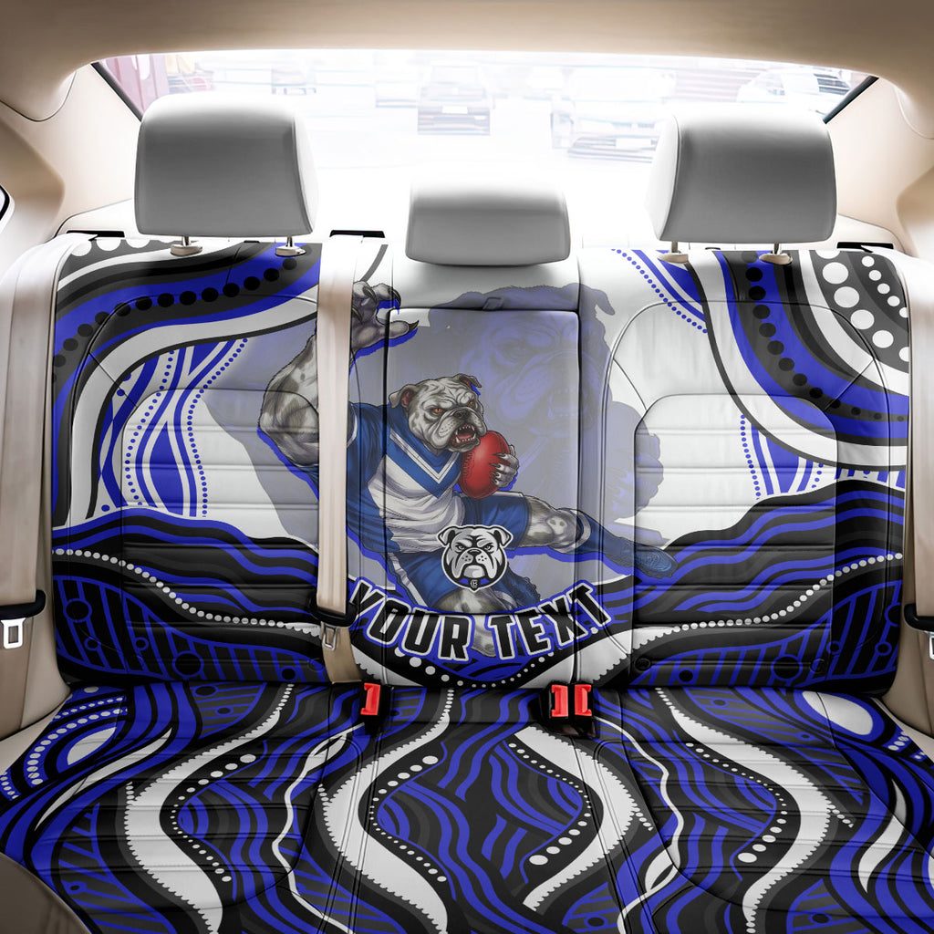 Personalized Canterbury Bankstown Bulldogs Back Car Seat Cover Aboriginal Dot Art - Dreamtime Rugby Mascot