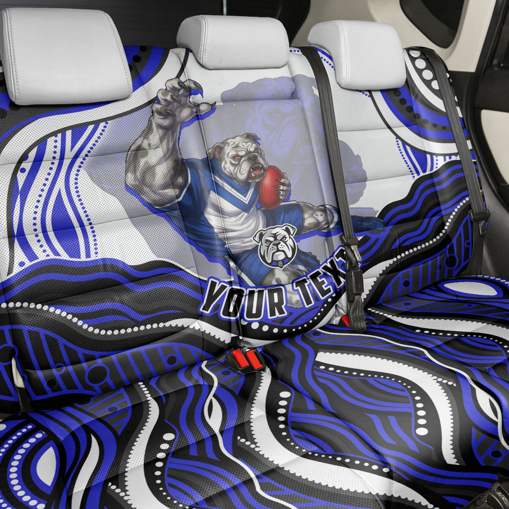 Personalized Canterbury Bankstown Bulldogs Back Car Seat Cover Aboriginal Dot Art - Dreamtime Rugby Mascot