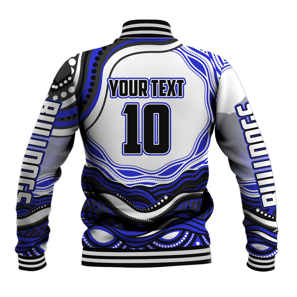 Personalized Canterbury Bankstown Bulldogs Baseball Jacket Aboriginal Dot Art - Dreamtime Rugby Mascot