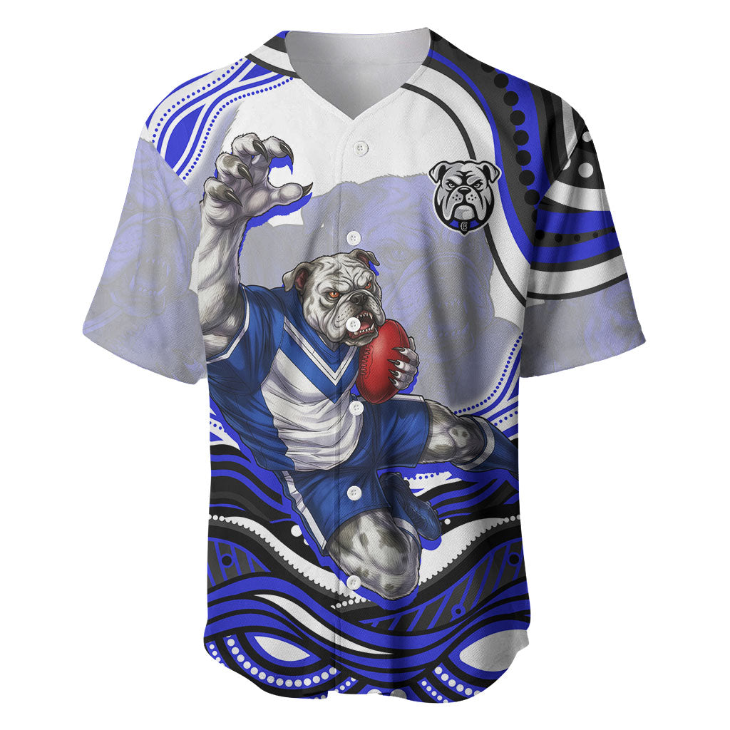 Personalized Canterbury Bankstown Bulldogs Baseball Jersey Aboriginal Dot Art - Dreamtime Rugby Mascot