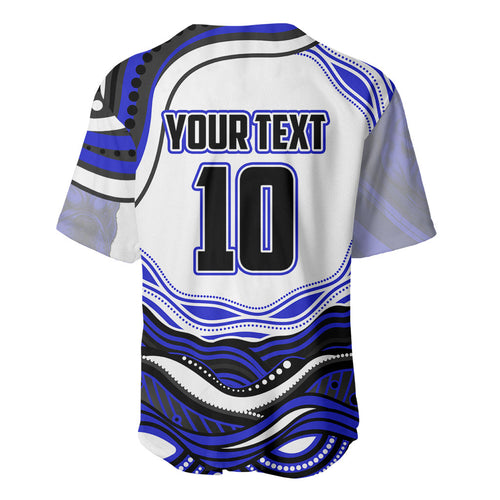 Personalized Canterbury Bankstown Bulldogs Baseball Jersey Aboriginal Dot Art - Dreamtime Rugby Mascot